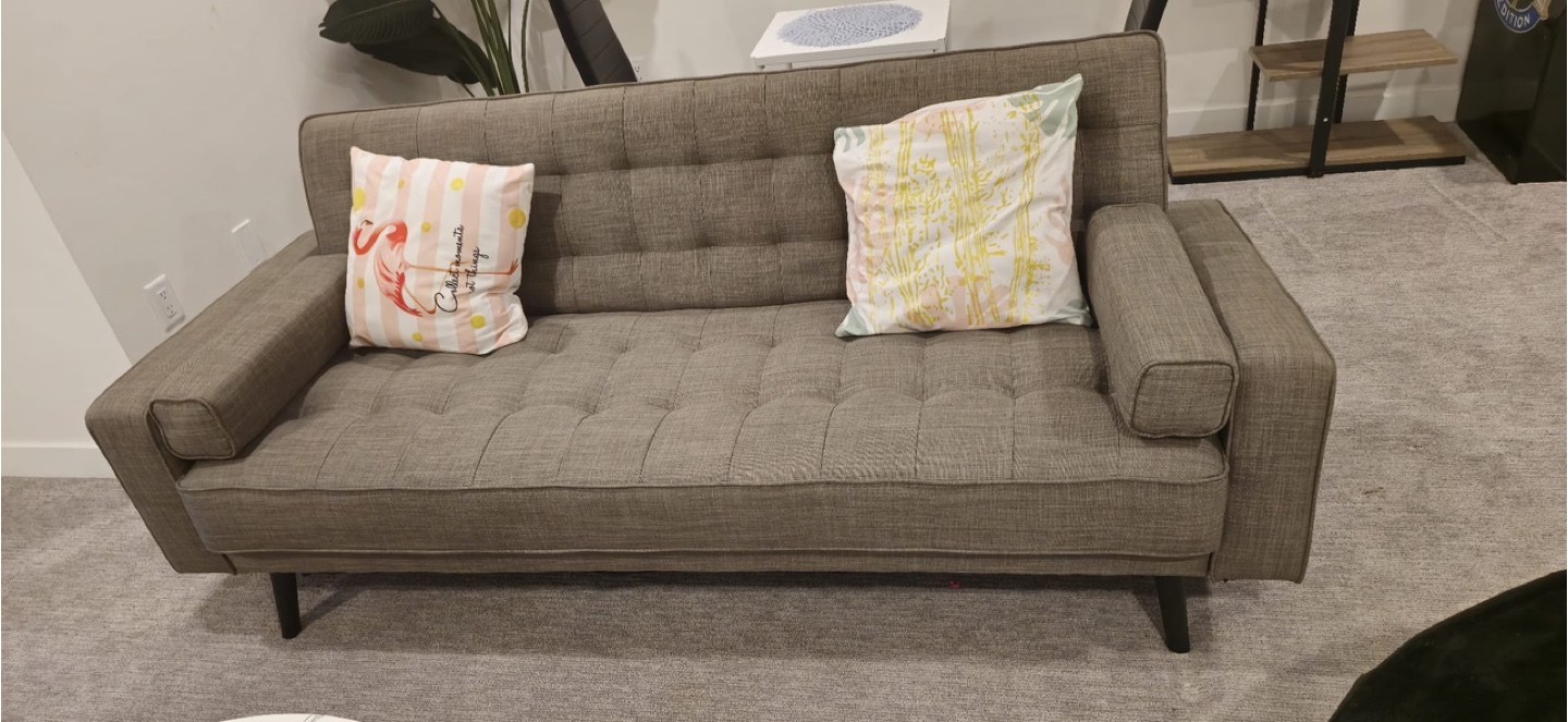 Grey Futon Sofa Bed - photo 2