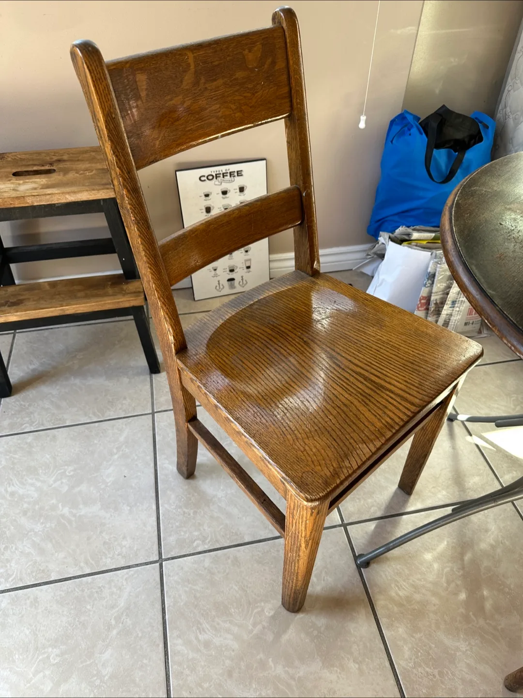 Vintage Wooden Table and Chairs Set image indicator(4)