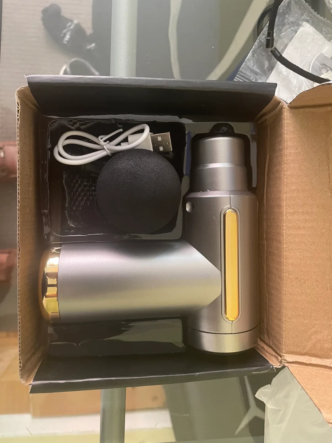 New 6 Speed Rechargeable Gun Massager with 2 Heads thumbnail