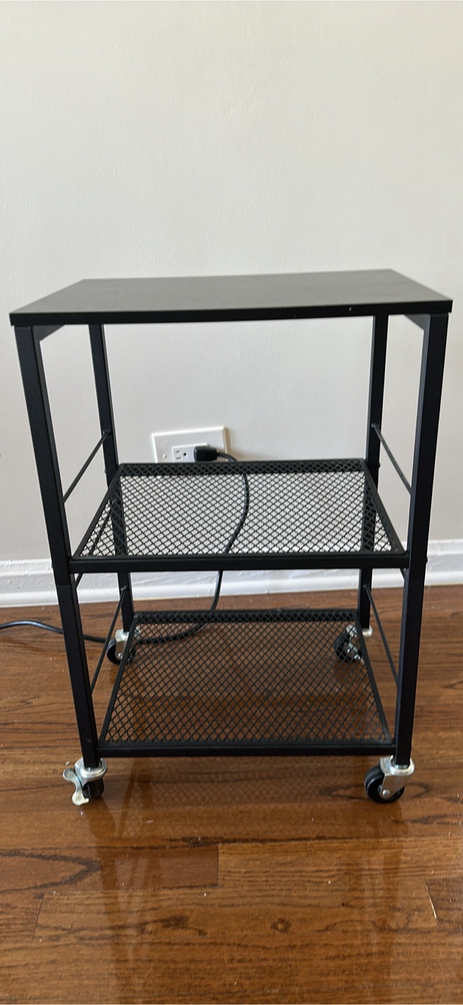 Black Metal Rolling Cart with 3 Shelves - photo 2