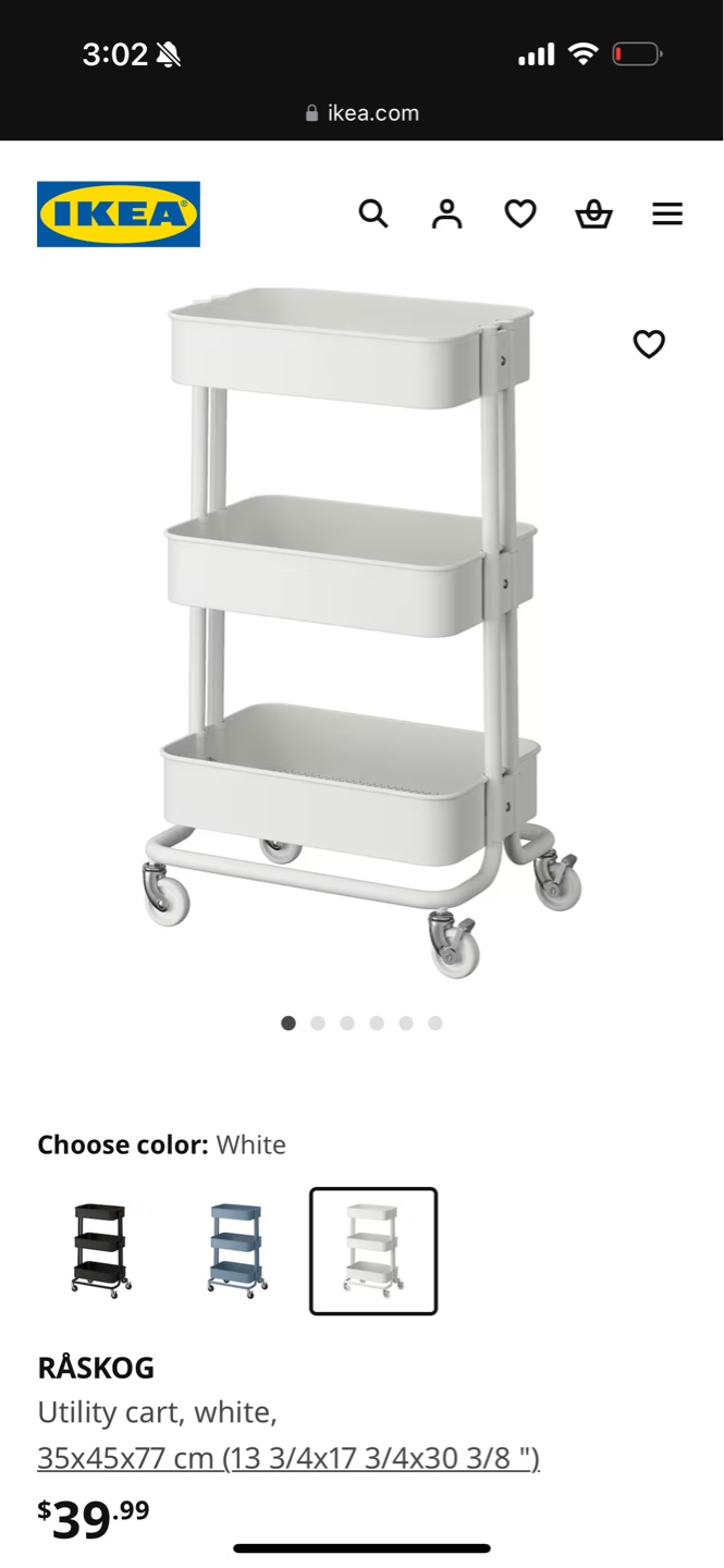 IKEA RÅSKOG Utility Cart - White