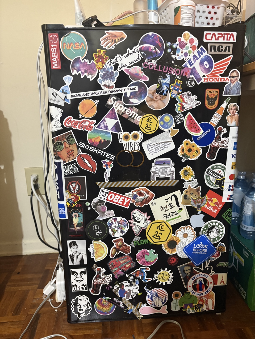 Drink Fridge - customized with stickers