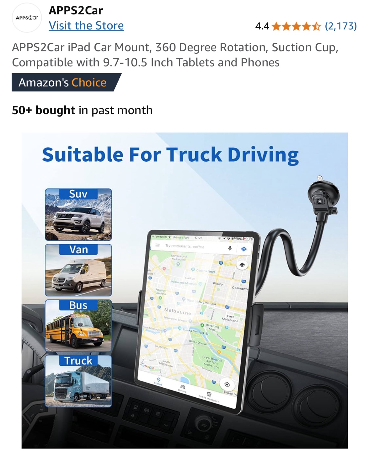 APPS2Car iPad Tablet & Phone Car Mount - 360° Rotation - photo 2