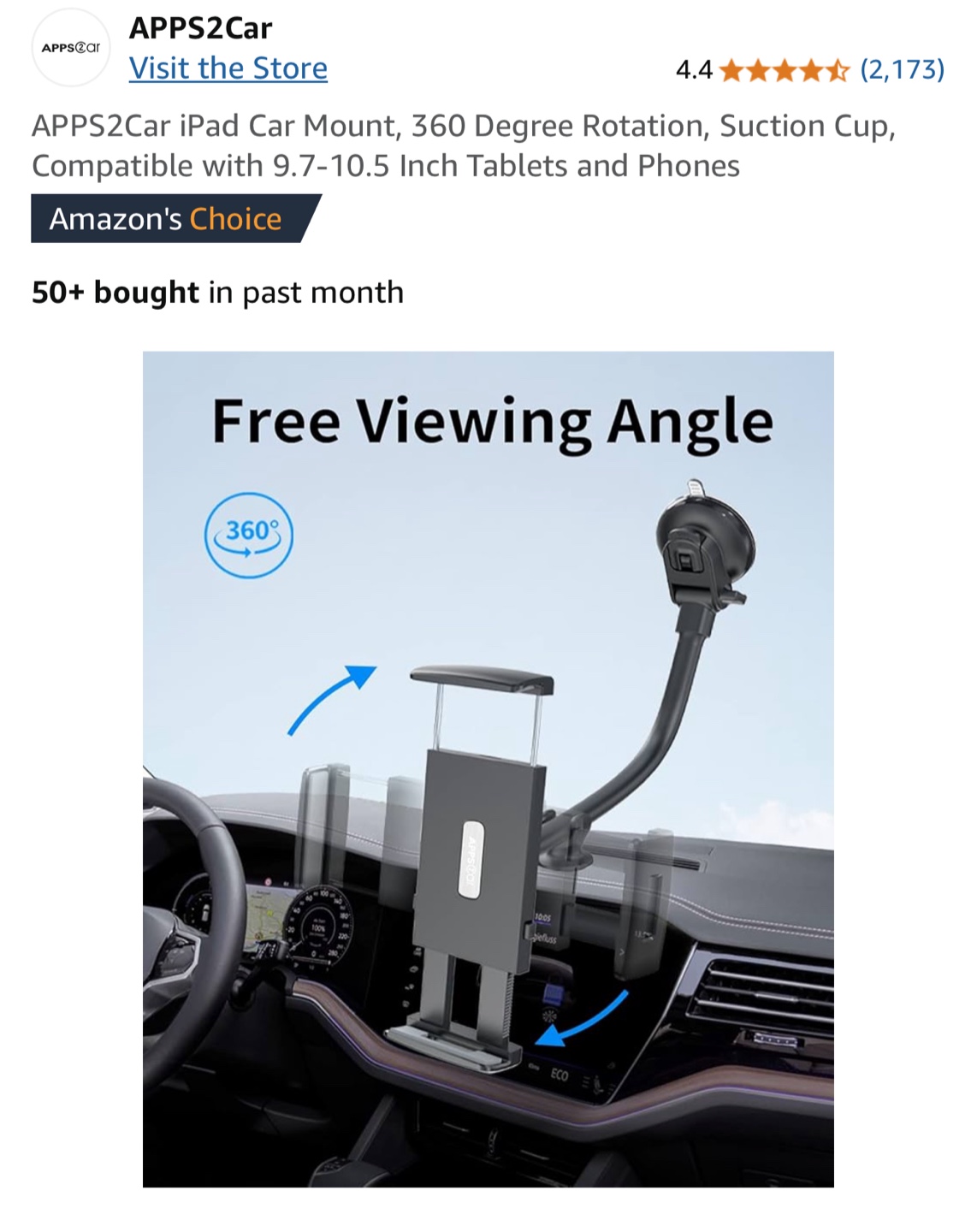APPS2Car iPad Tablet & Phone Car Mount - 360° Rotation - photo 5