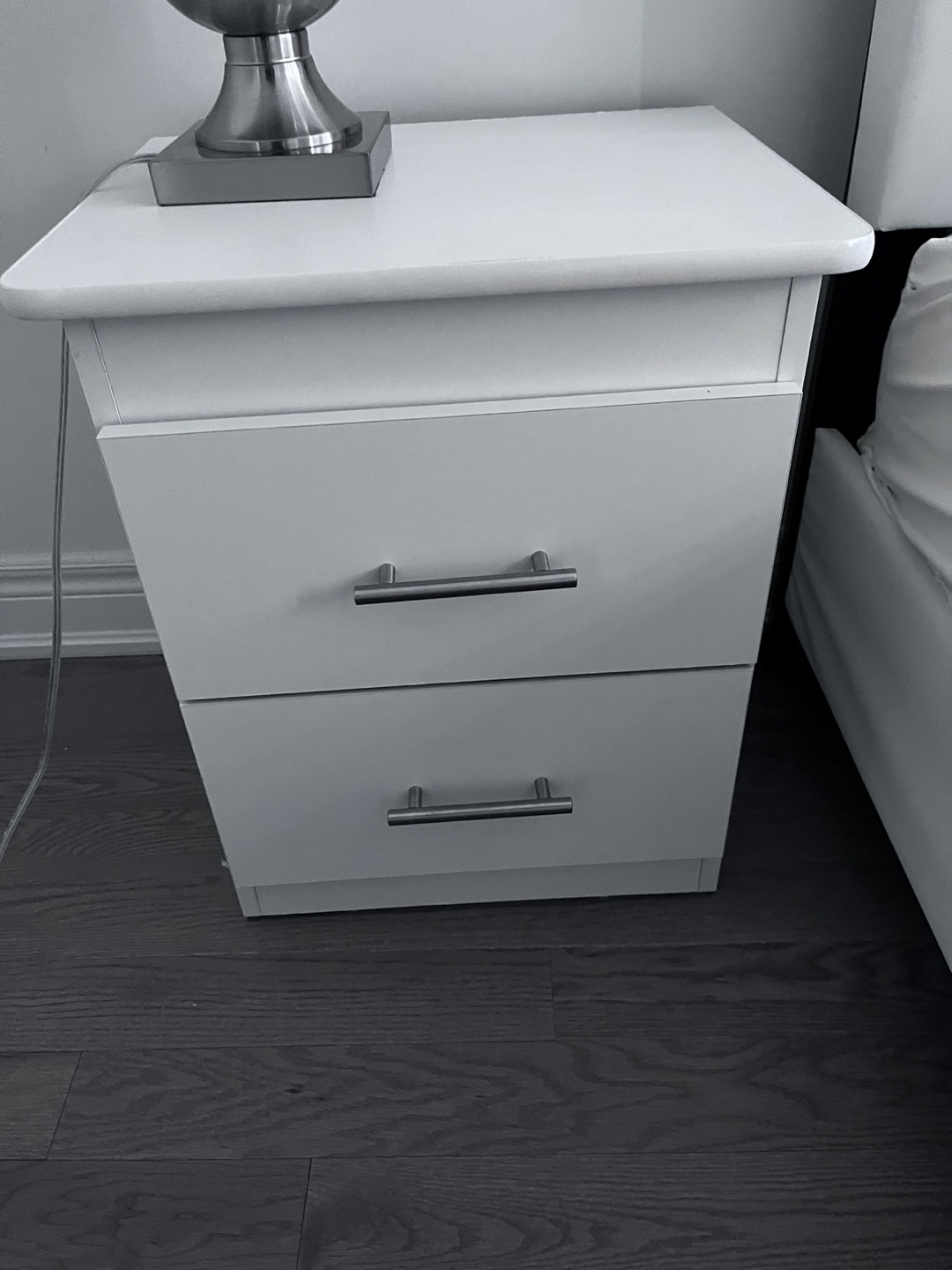 White Two-Drawer Nightstand