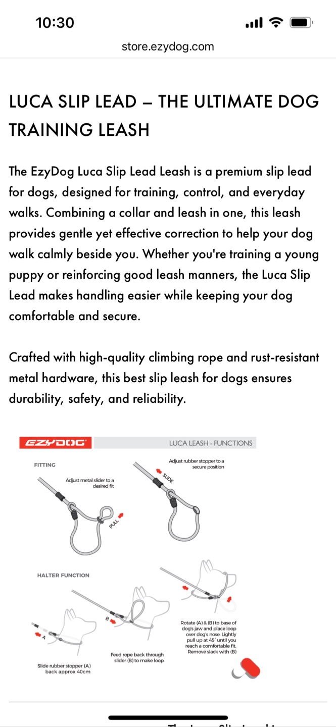 EzyDog Luca Slip Lead Leash - Purple/Black - photo 5