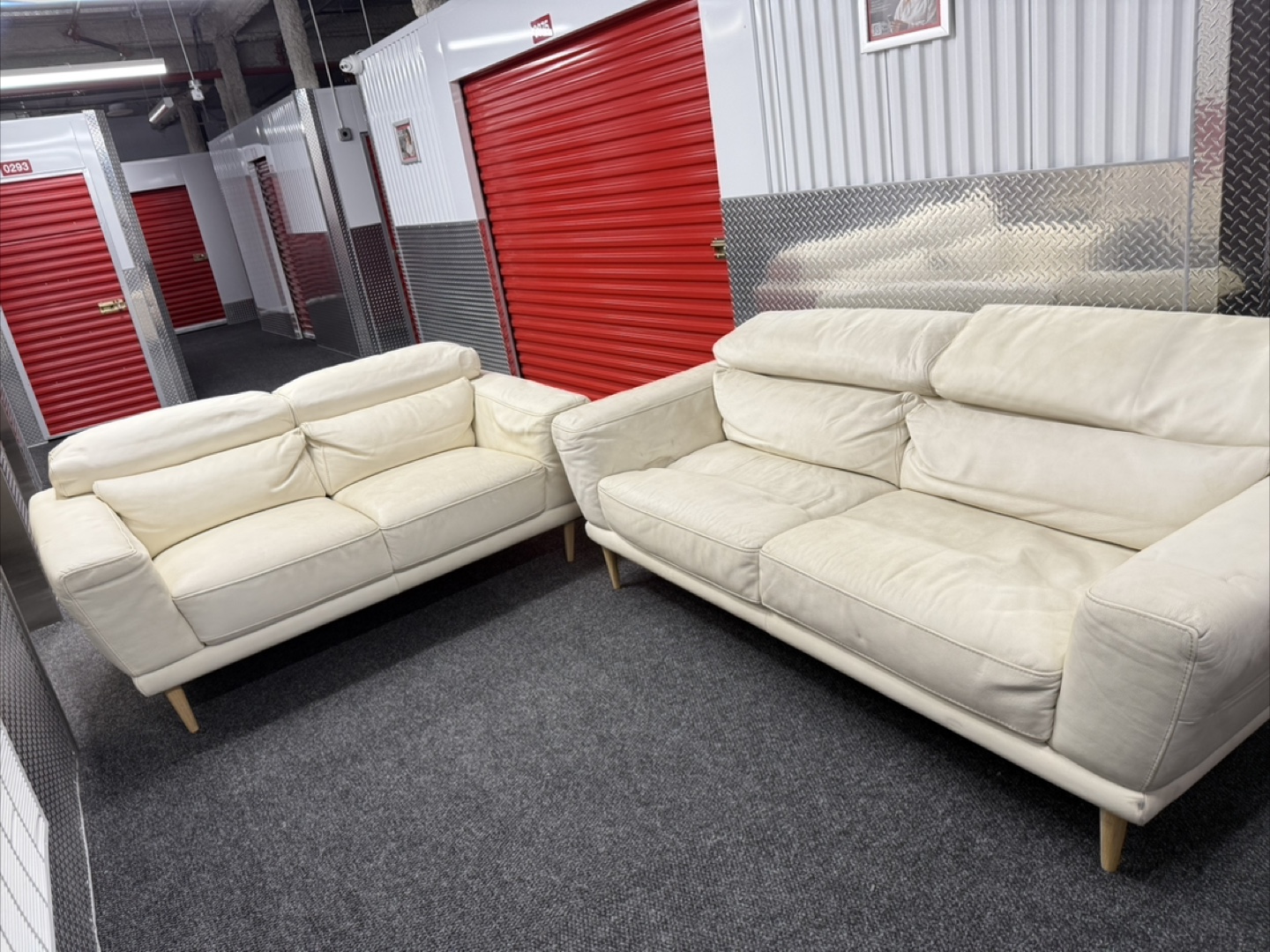 White Leather Sofa Set