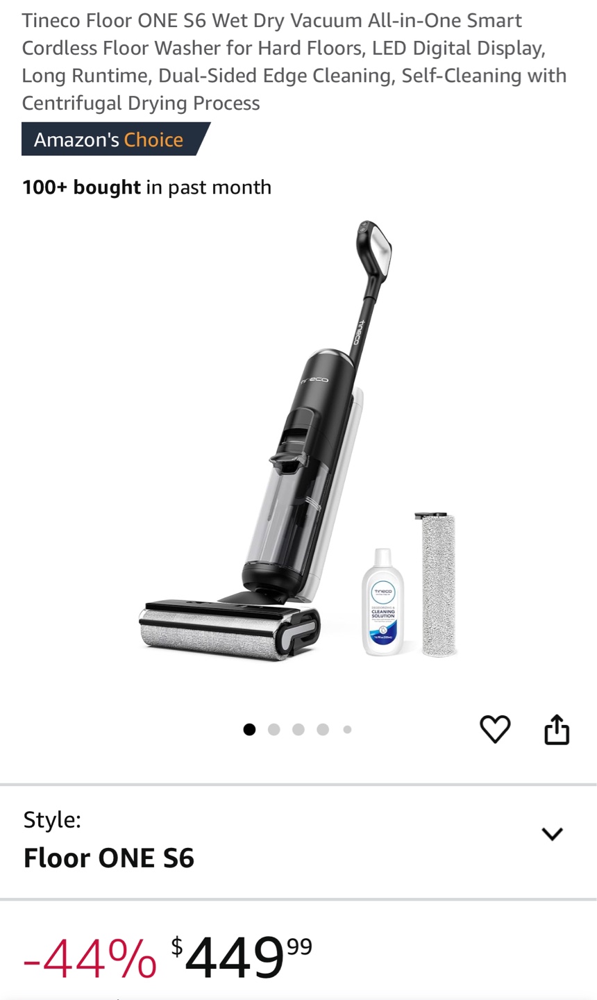 Tineco Floor ONE S6 Extreme Wet Dry Vacuum - photo 4