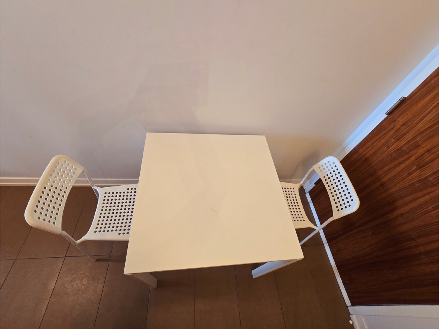 White Table and Two Chairs Set