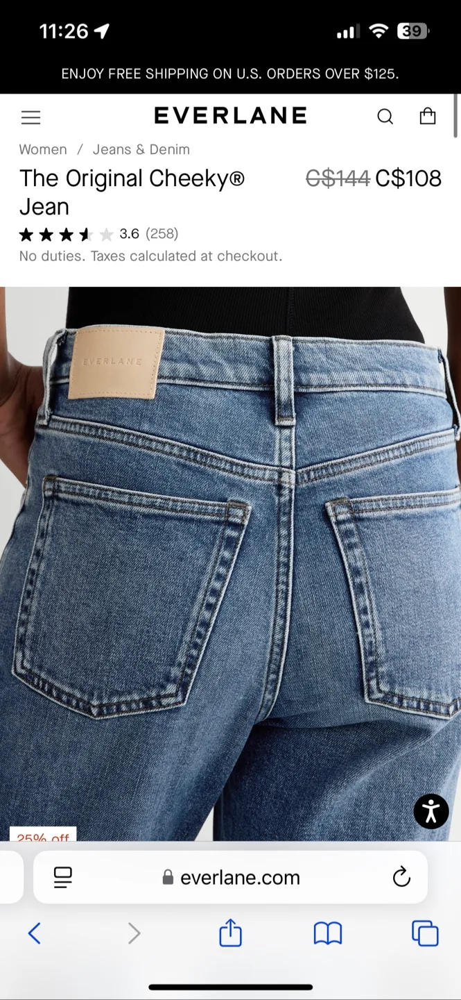 Everlane Original Cheeky Size 27, Inseam 28.5” thumbnail