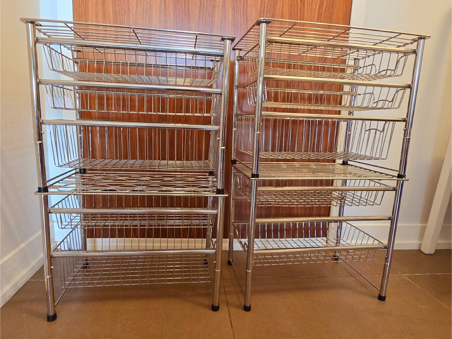 Chrome wire shelving units