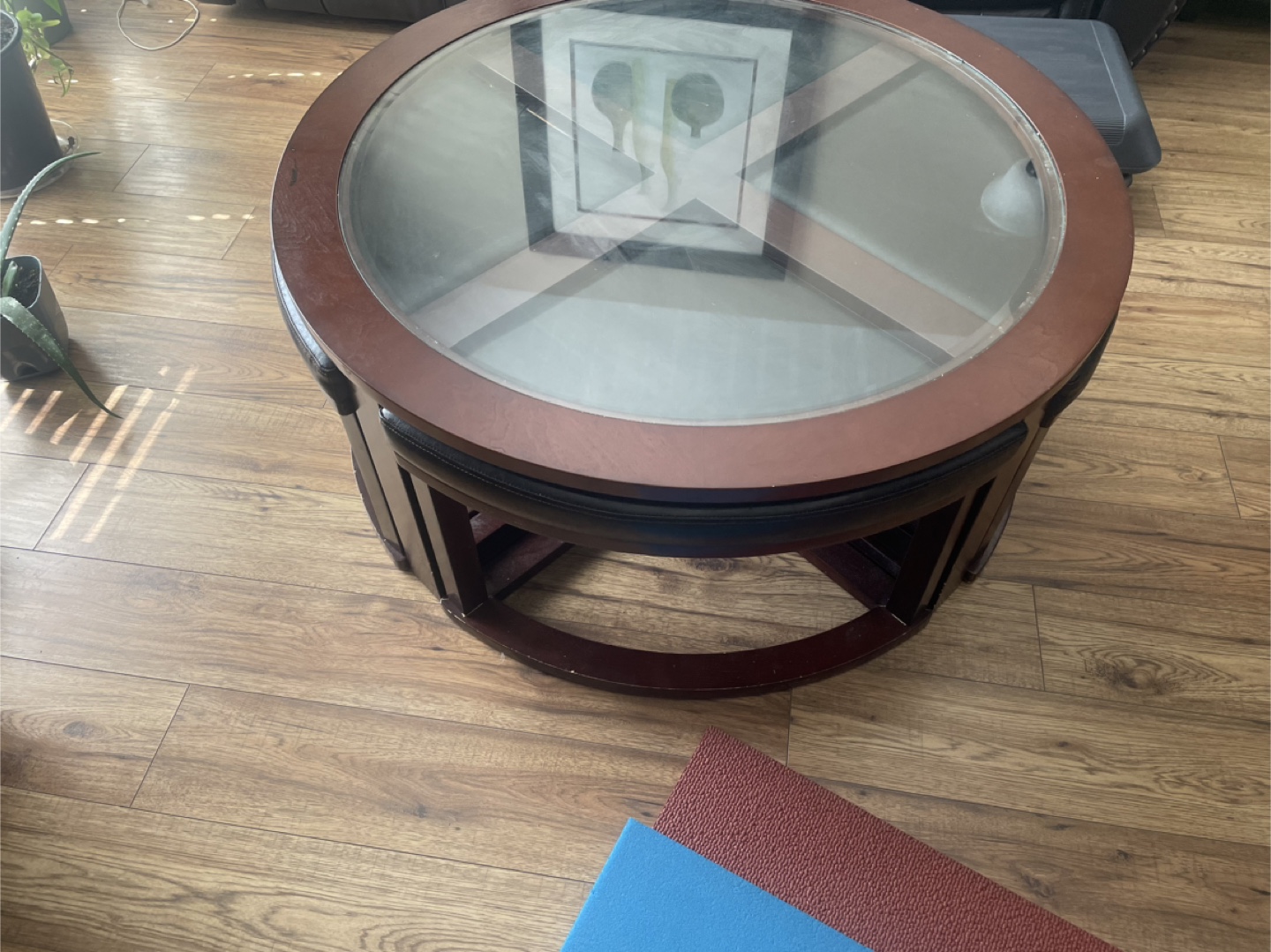 Round Coffee Table Set with Seats
