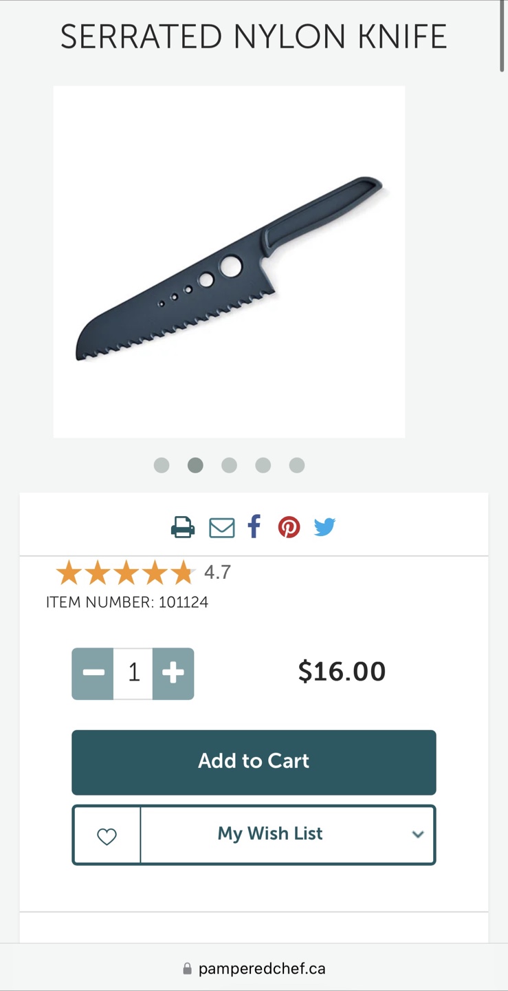 Pampered Chef Serrated Nylon Knife - photo 4