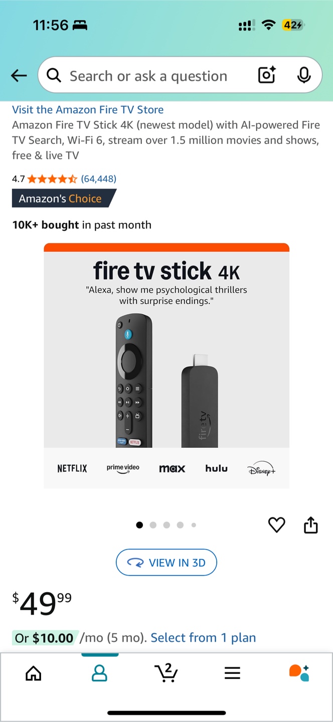 Samsung TV with Amazon Fire TV Stick 4K - photo 2