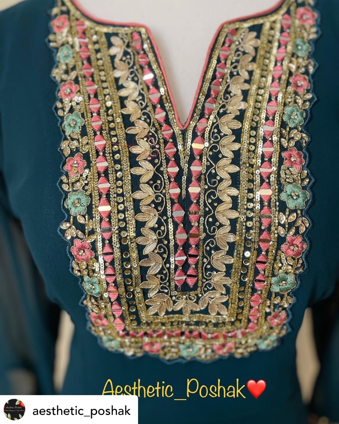 Embroidered Maxi Dress with Dupatta - photo 4