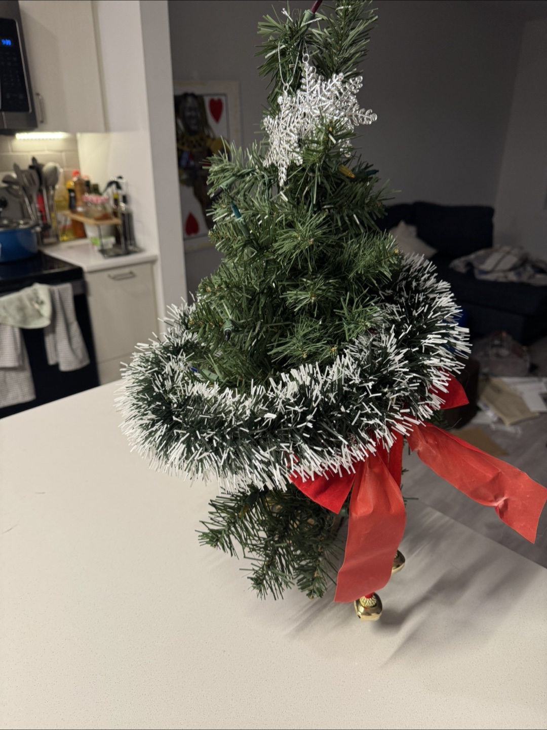 Miniature Artificial Christmas Tree with Decorations