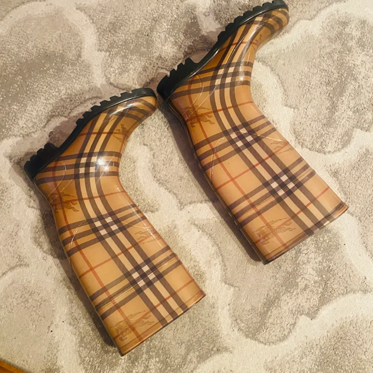 Burberry Check Pattern Rain Boots - Size 36 thumbnail