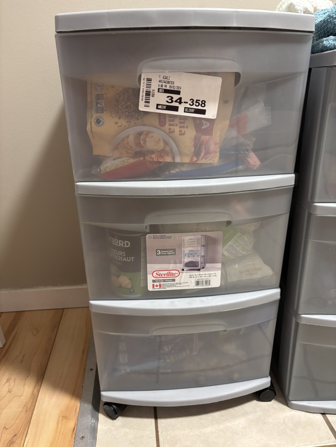 Sterilite 3-Drawer Cart - Grey