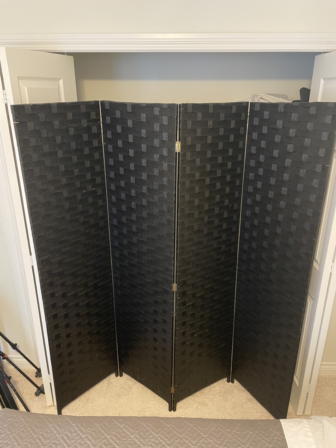 Black Four Panel Room Divider