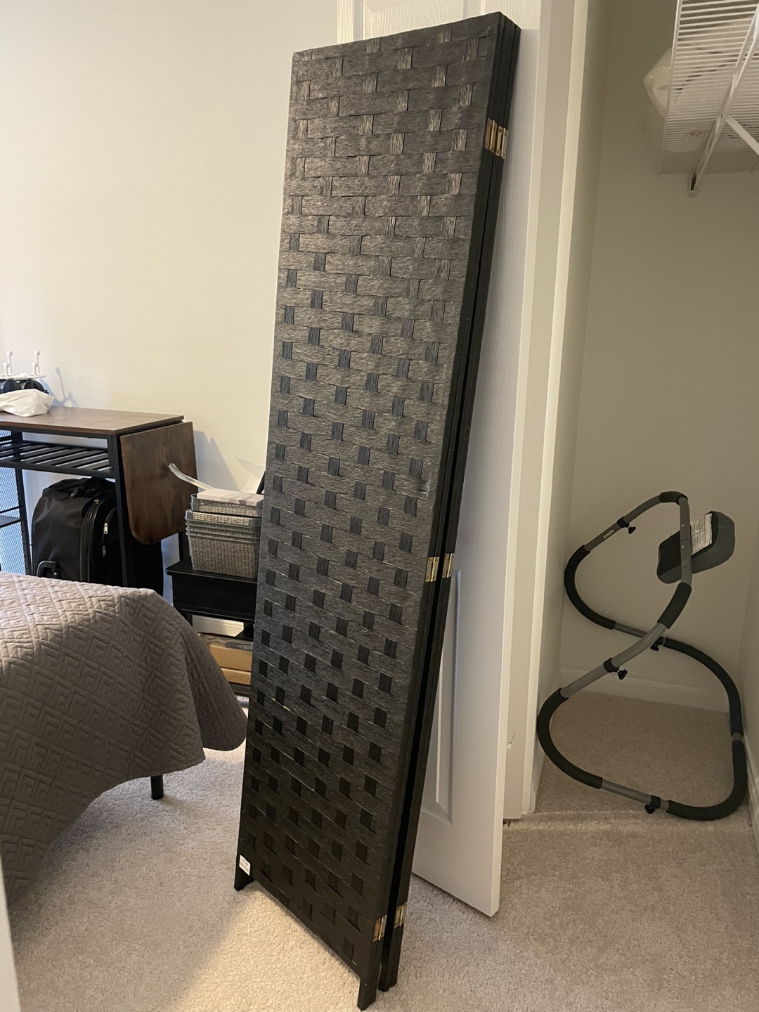 Black Four Panel Room Divider - photo 3