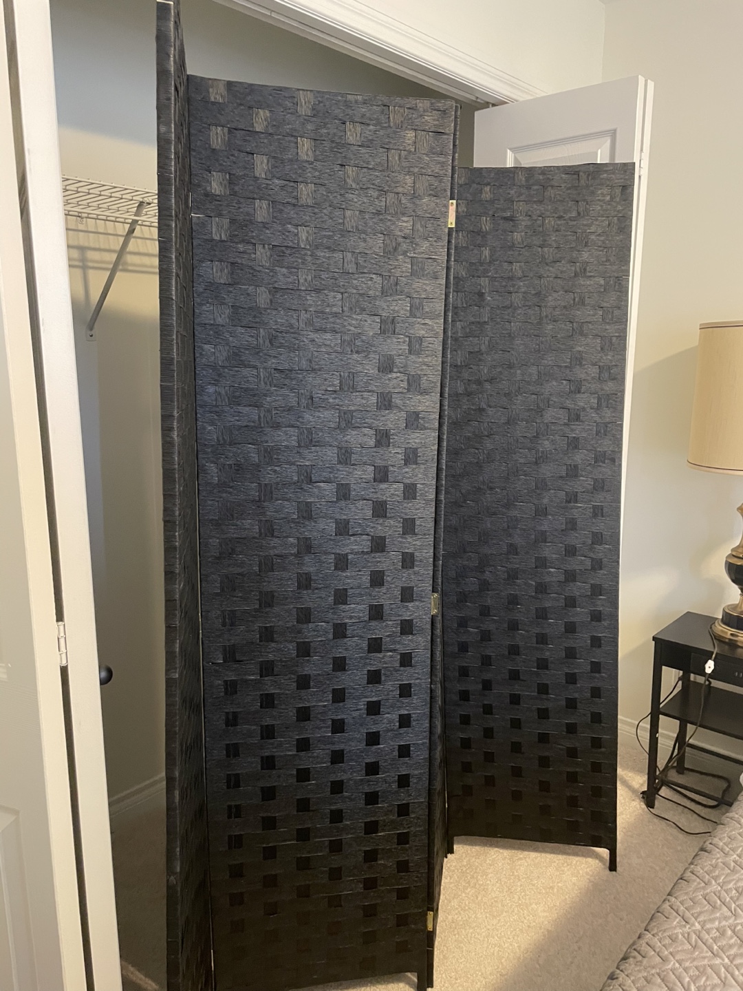 Black Four Panel Room Divider - photo 4