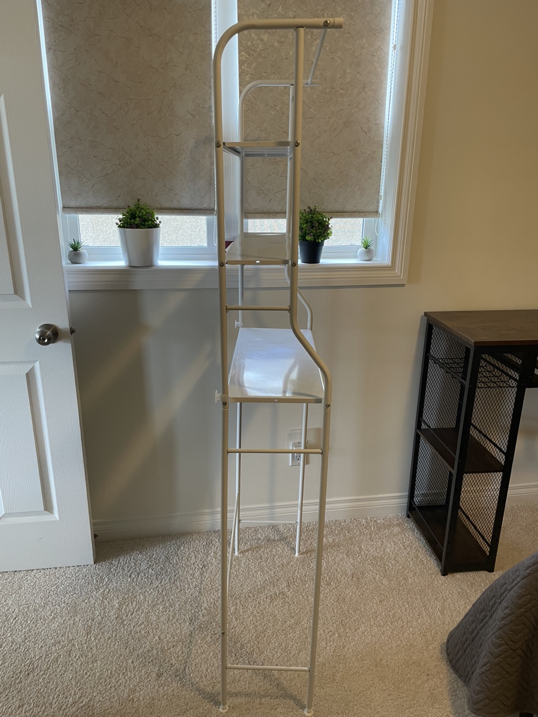 White Metal 4-Shelf Storage Unit