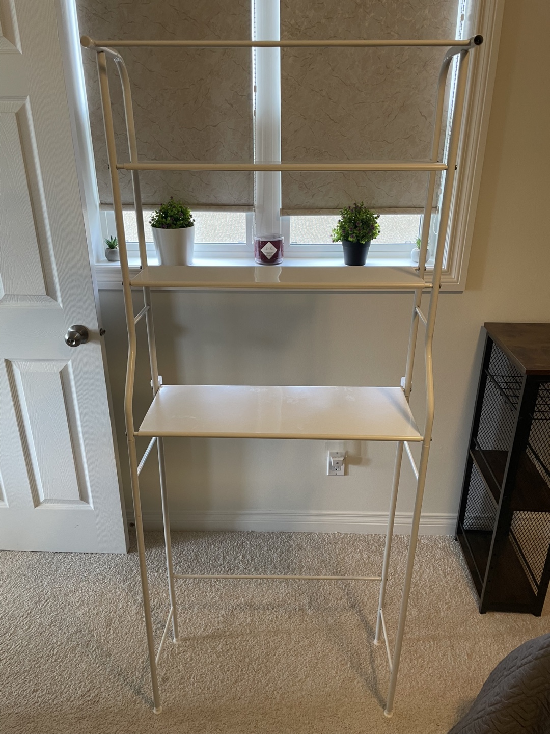 White Metal 4-Shelf Storage Unit - photo 2