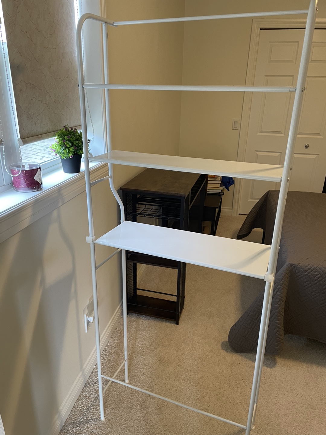 White Metal 4-Shelf Storage Unit - photo 3