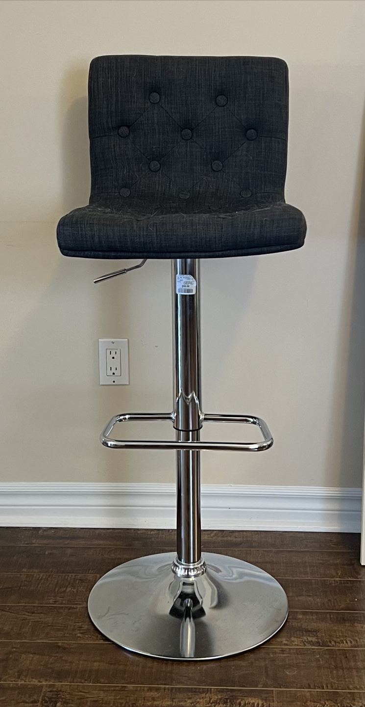 Adjustable Height Bar Stool - Dark Grey Fabric - photo 2