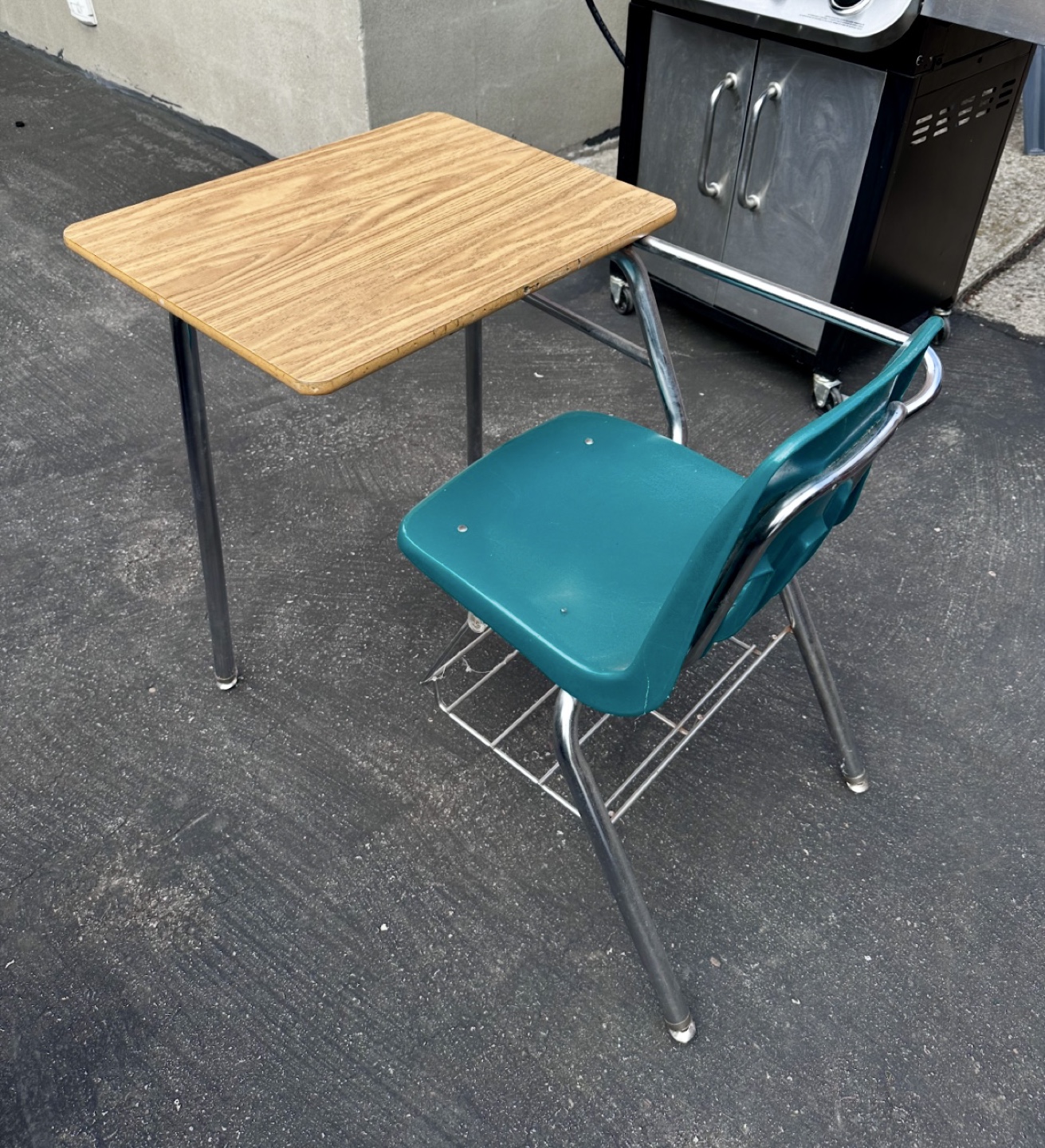Vintage School Desk and Chair Set