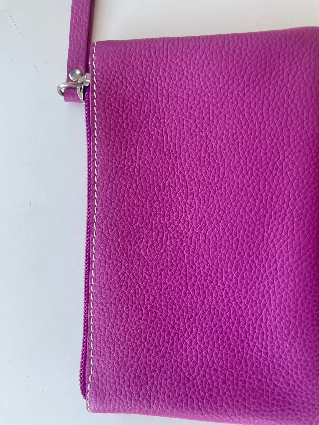 Roots Leather Zipper Pouch and Keychain Set - Pink orchid image indicator(4)