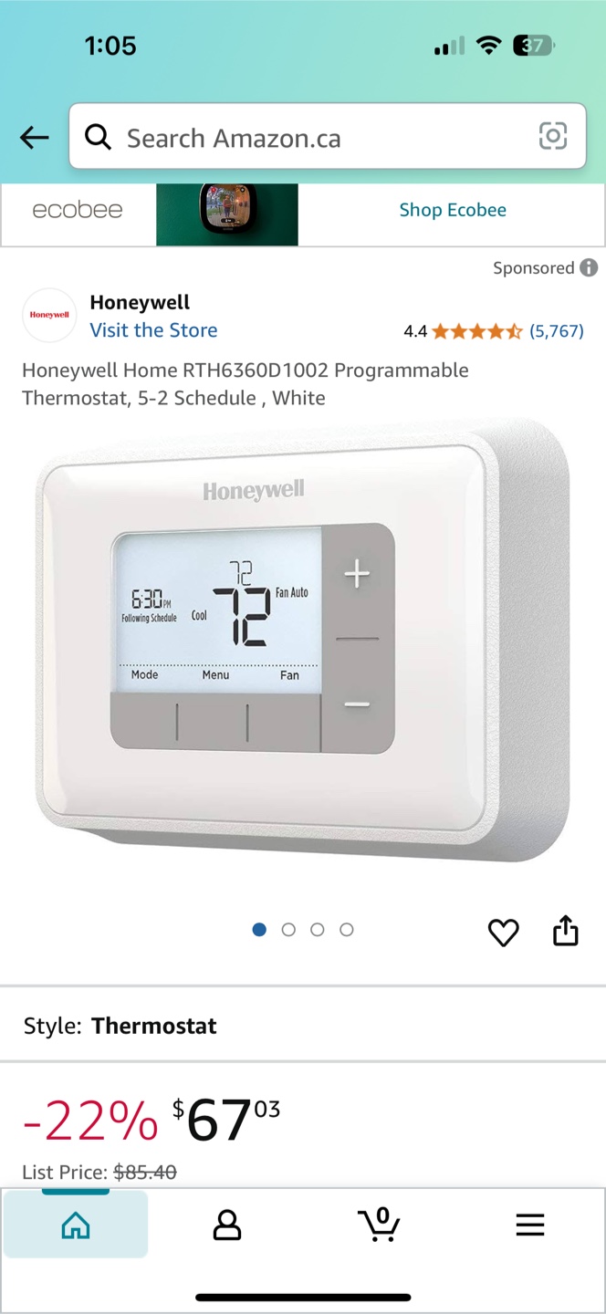 Honeywell Hom Programmable Thermostat- White - photo 5
