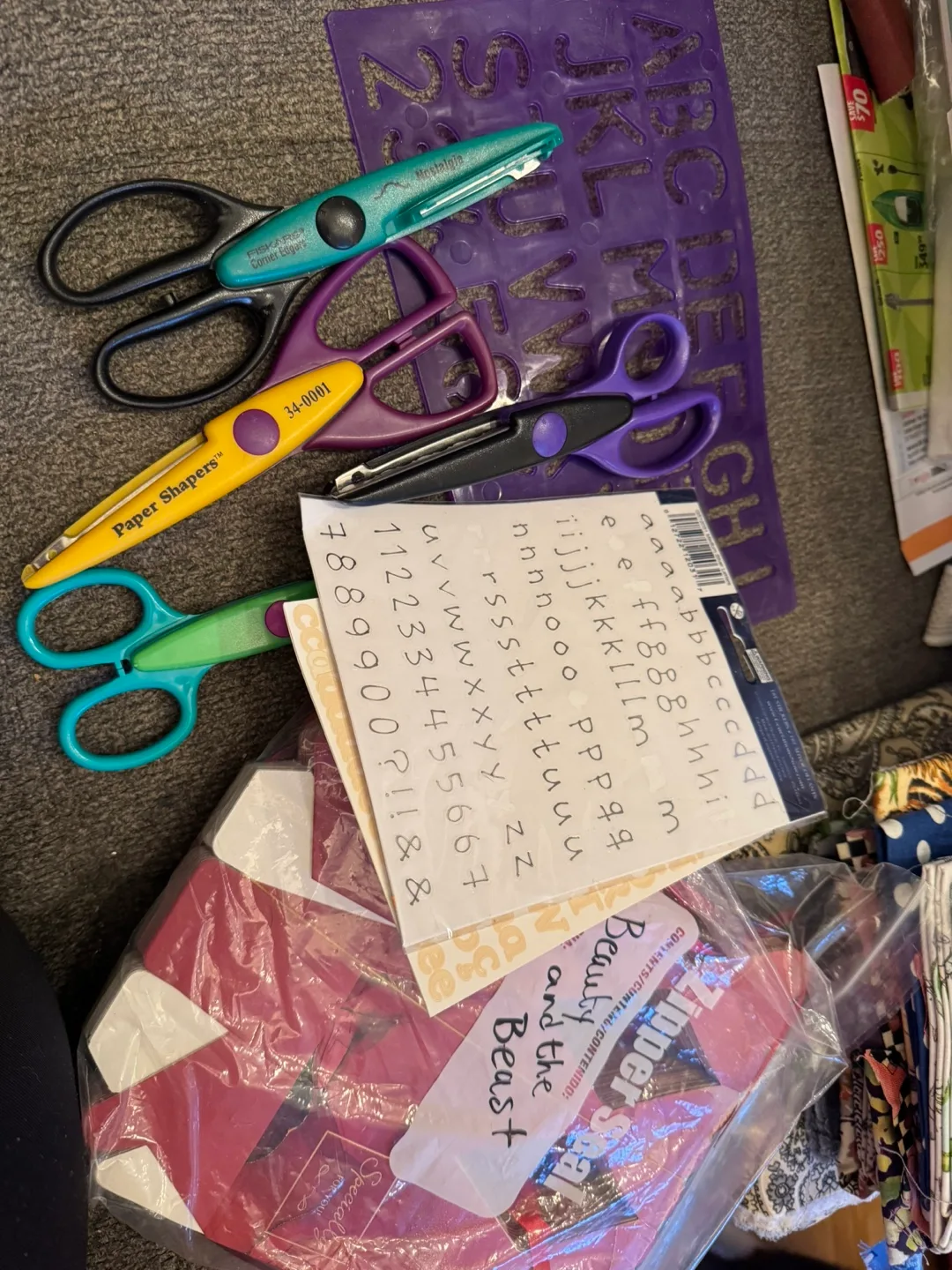 Craft Supplies Lot: Scissors, Fabrics, Flowers, and More! image indicator(4)