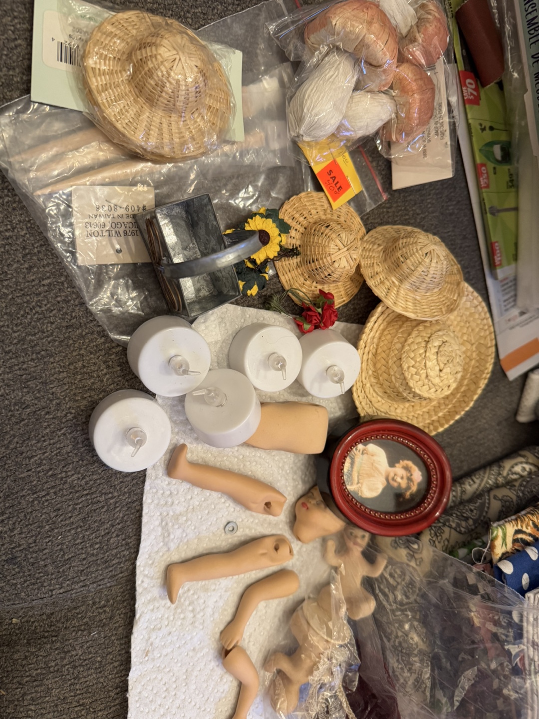 Craft Supplies Lot: Scissors, Fabrics, Flowers, and More! - photo 2