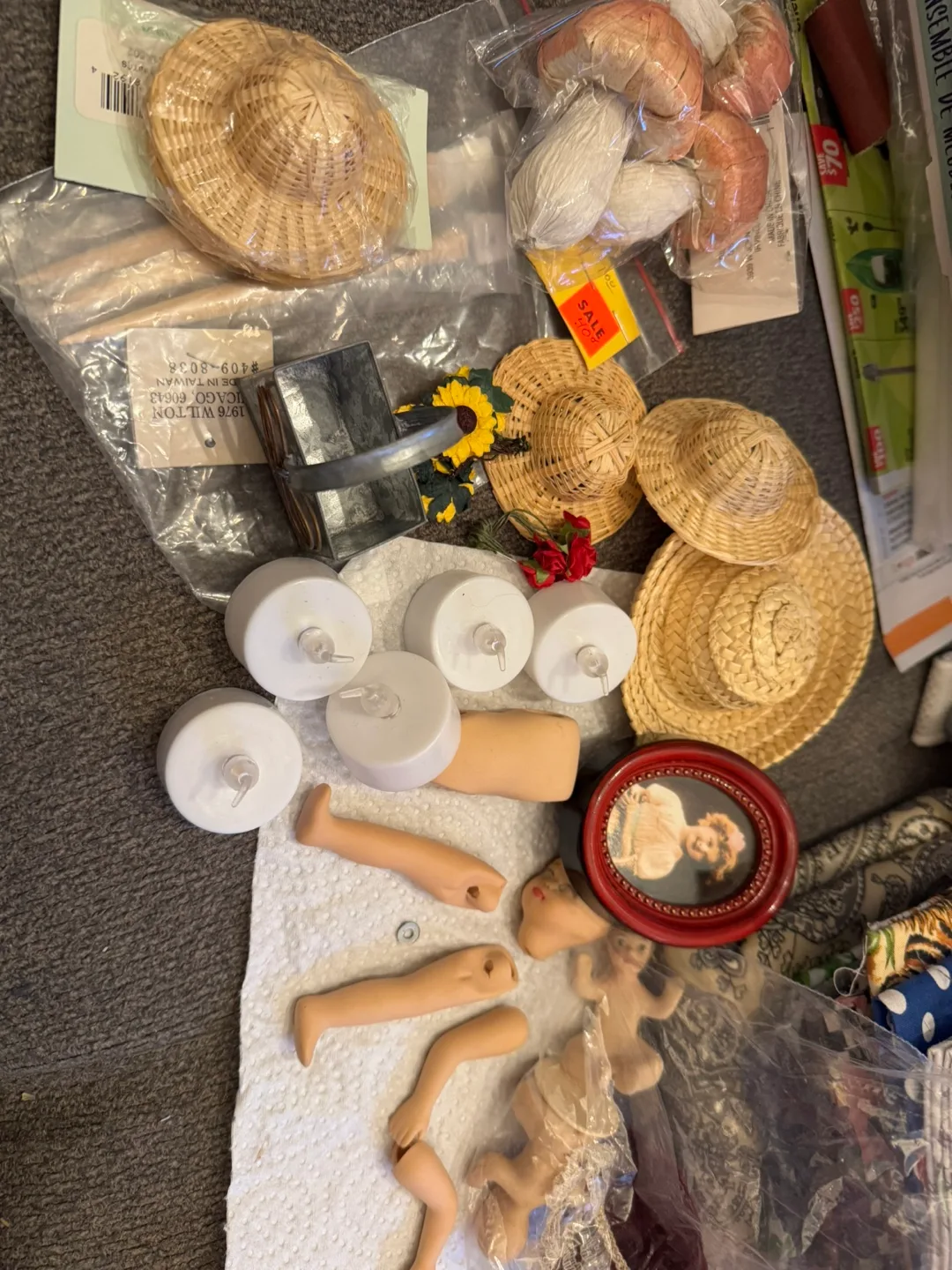 Craft Supplies Lot: Scissors, Fabrics, Flowers, and More! image indicator(2)