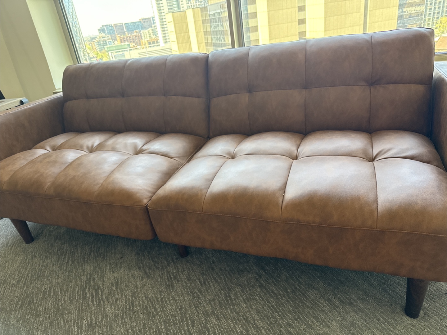 Brown Futon Sofa - photo 2
