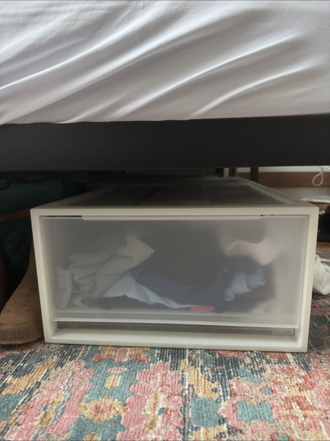 Muji White Plastic Under Bed Storage Drawer