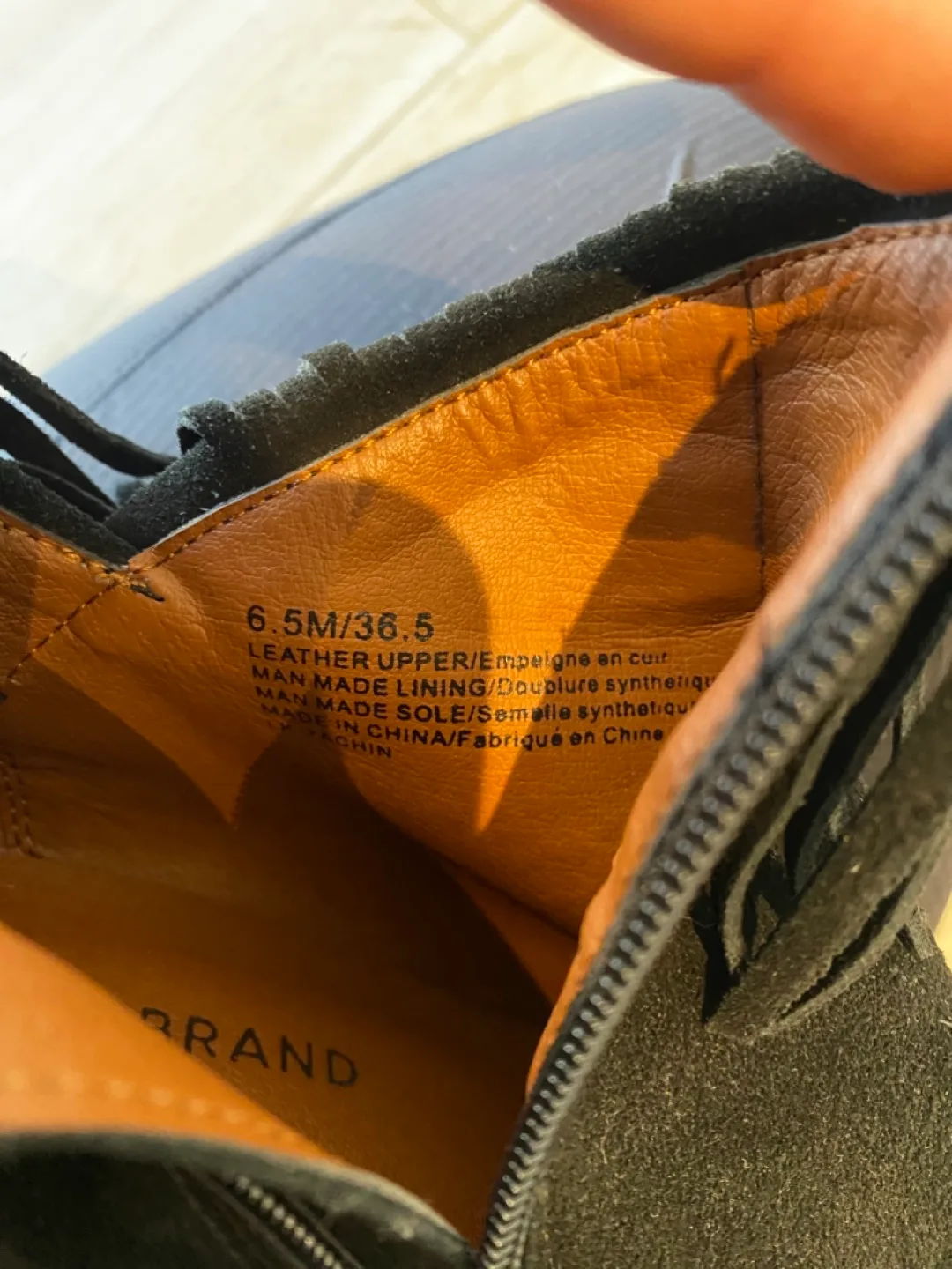 Lucky Brand Black Suede Fringe Booties image indicator(6)