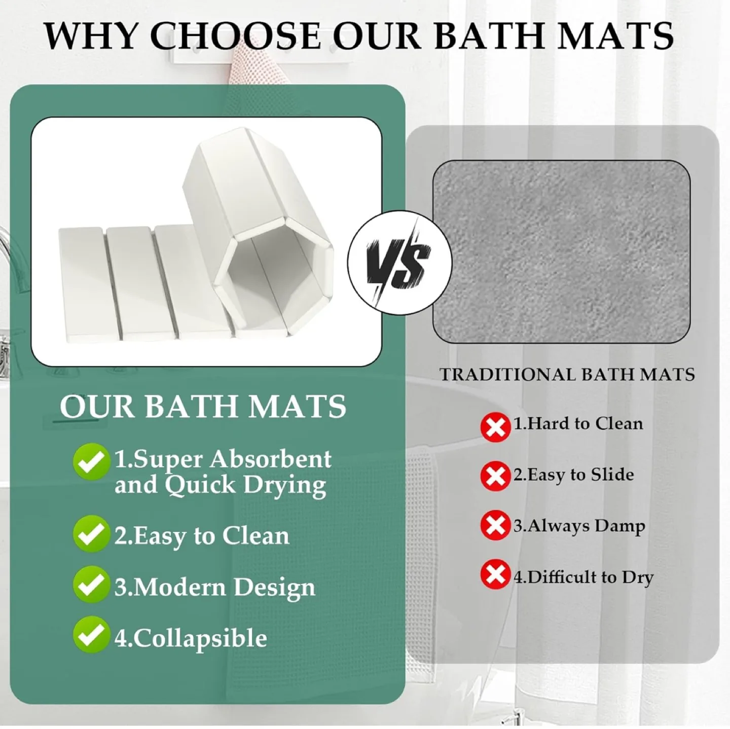 Foldable Anti-Slip Stone Bathroom Mat image indicator(6)