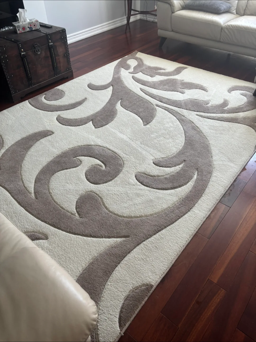 Elegant Beige and Brown Area Rug thumbnail