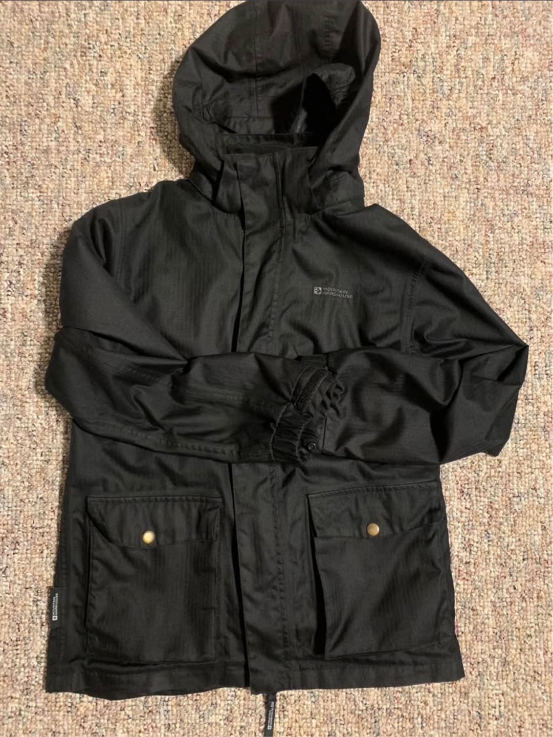 Mountain Warehouse Kids' Size 11-12 Black Waterproof Jacket