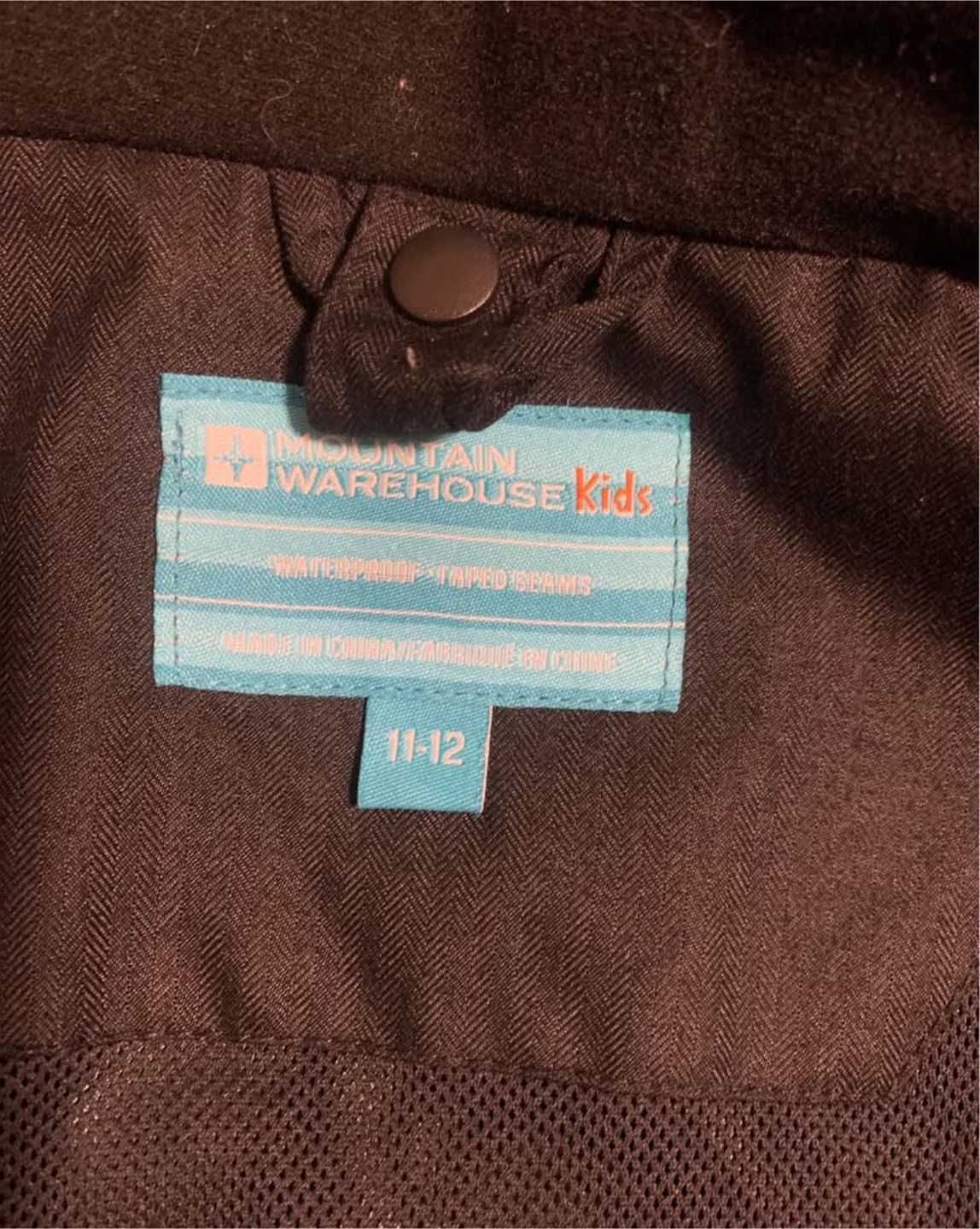 Mountain Warehouse Kids' Size 11-12 Black Waterproof Jacket - photo 2