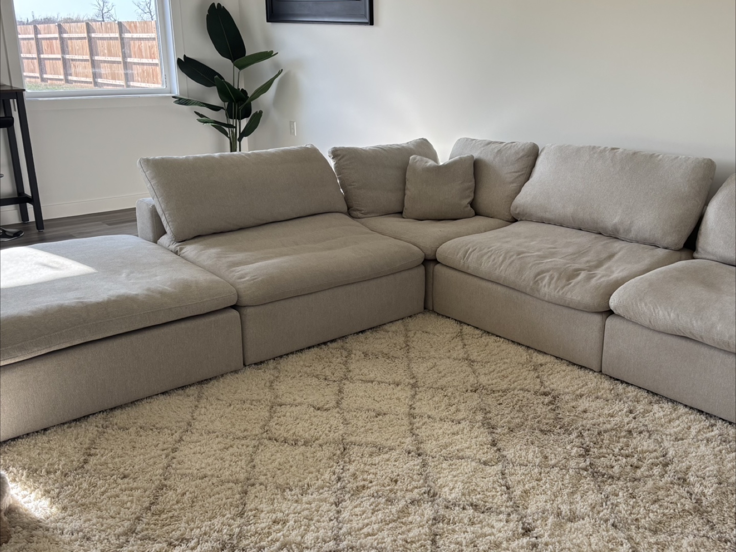 Large Sectional Sofa - Beige Linen - photo 2