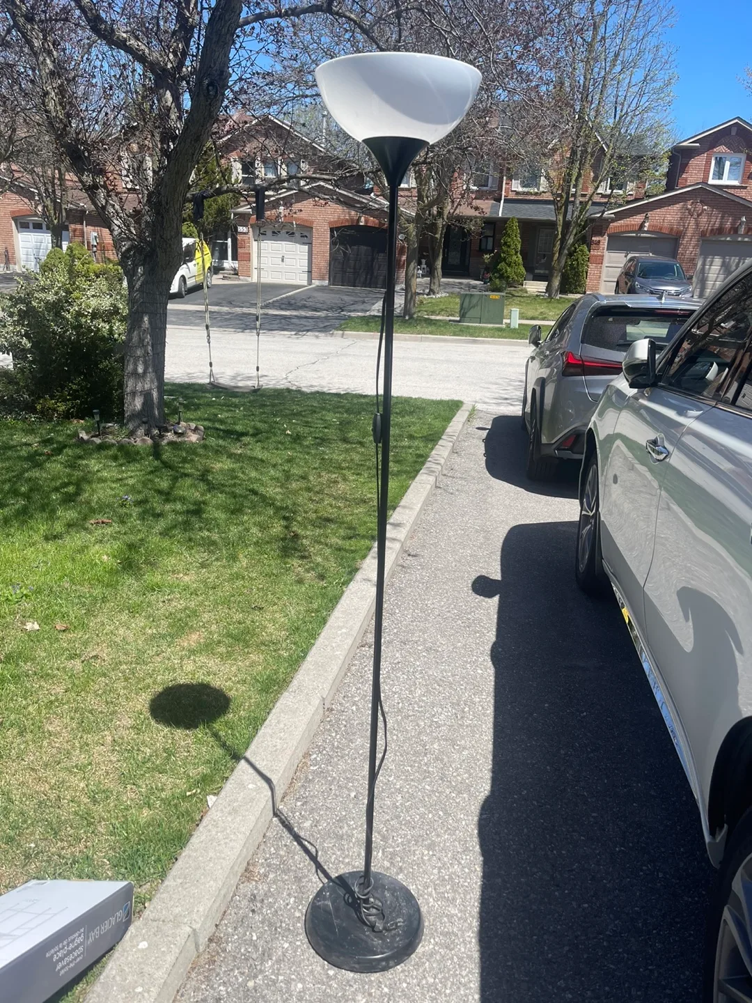 Black Floor Lamp with White Shade thumbnail