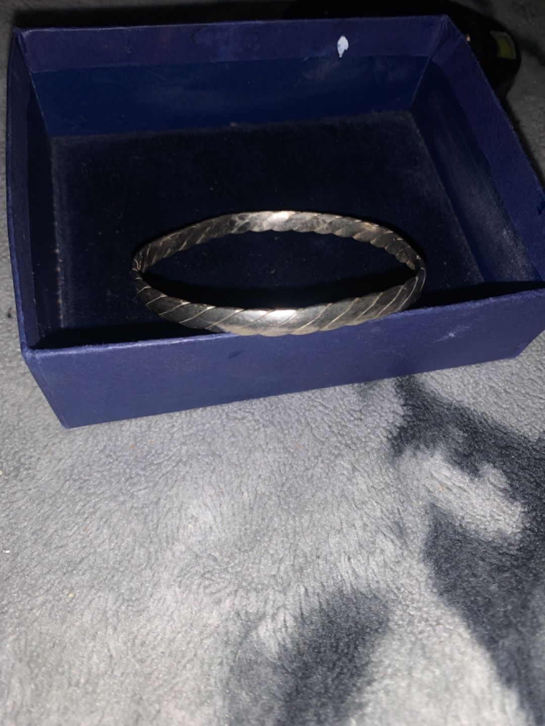 Silver textured bangle bracelet