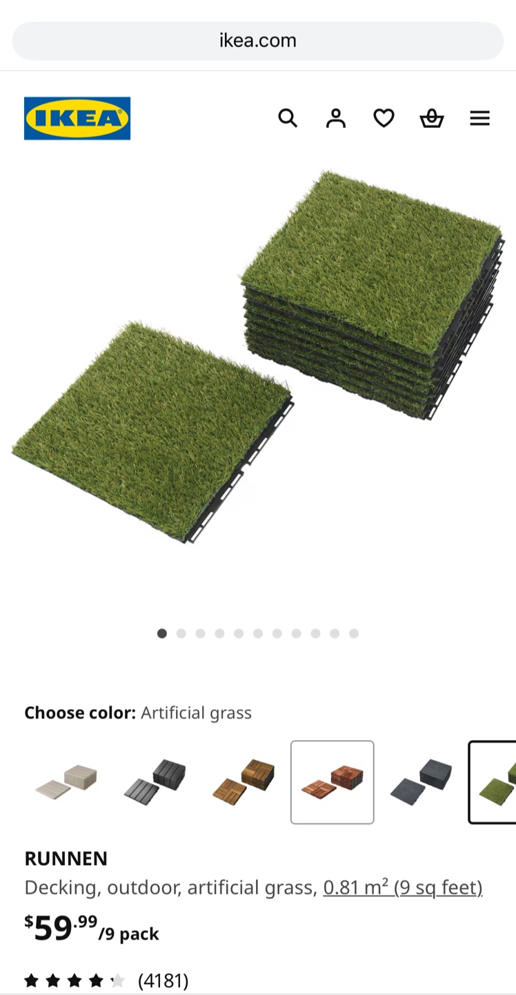 IKEA Artificial Grass Tiles - patio/balcony - photo 5