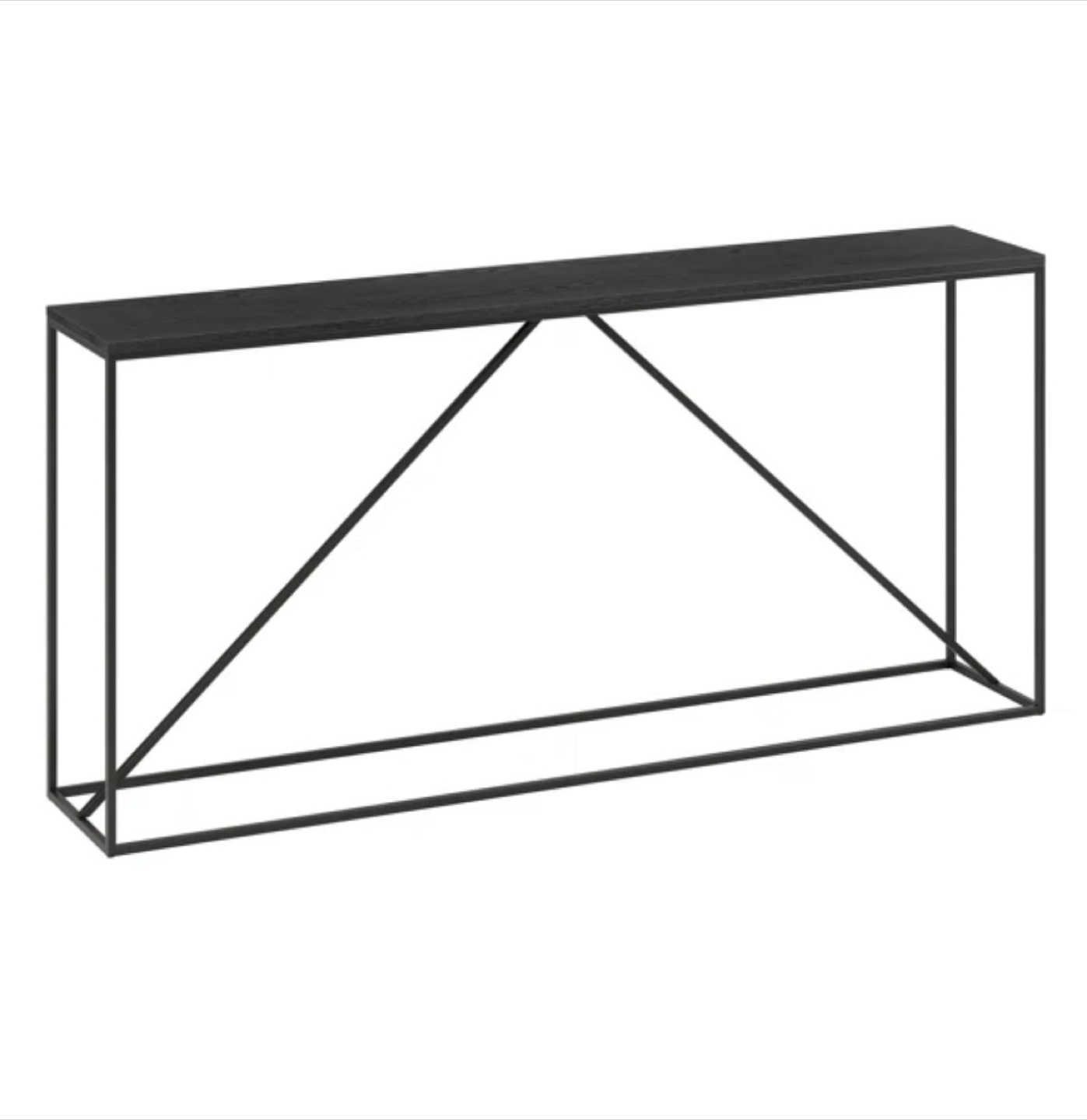 Black Metal and Wood Console Table