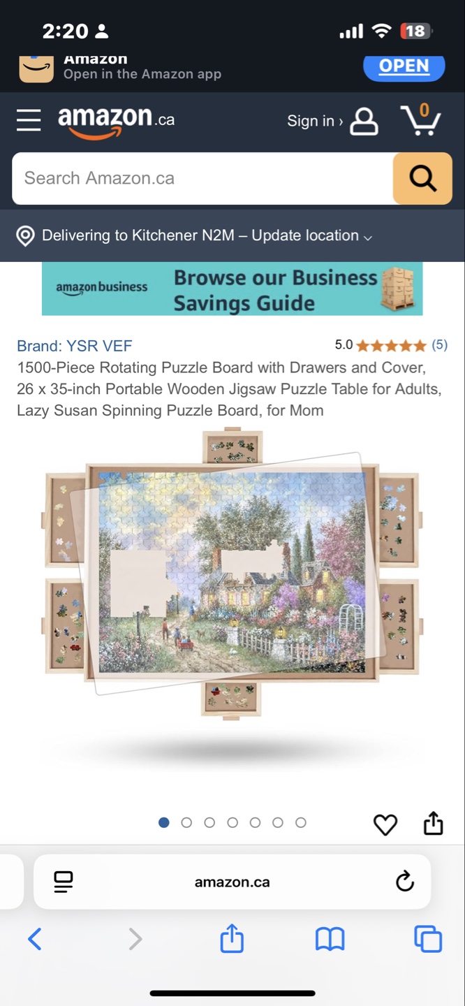 YSR VEF 1500-Piece Rotating Puzzle Board with Drawers