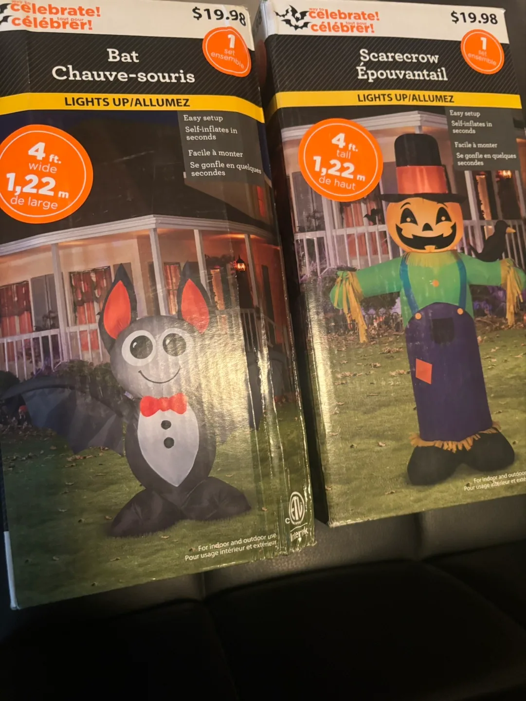 Inflatable Halloween Bat and pumpkin Decoration thumbnail