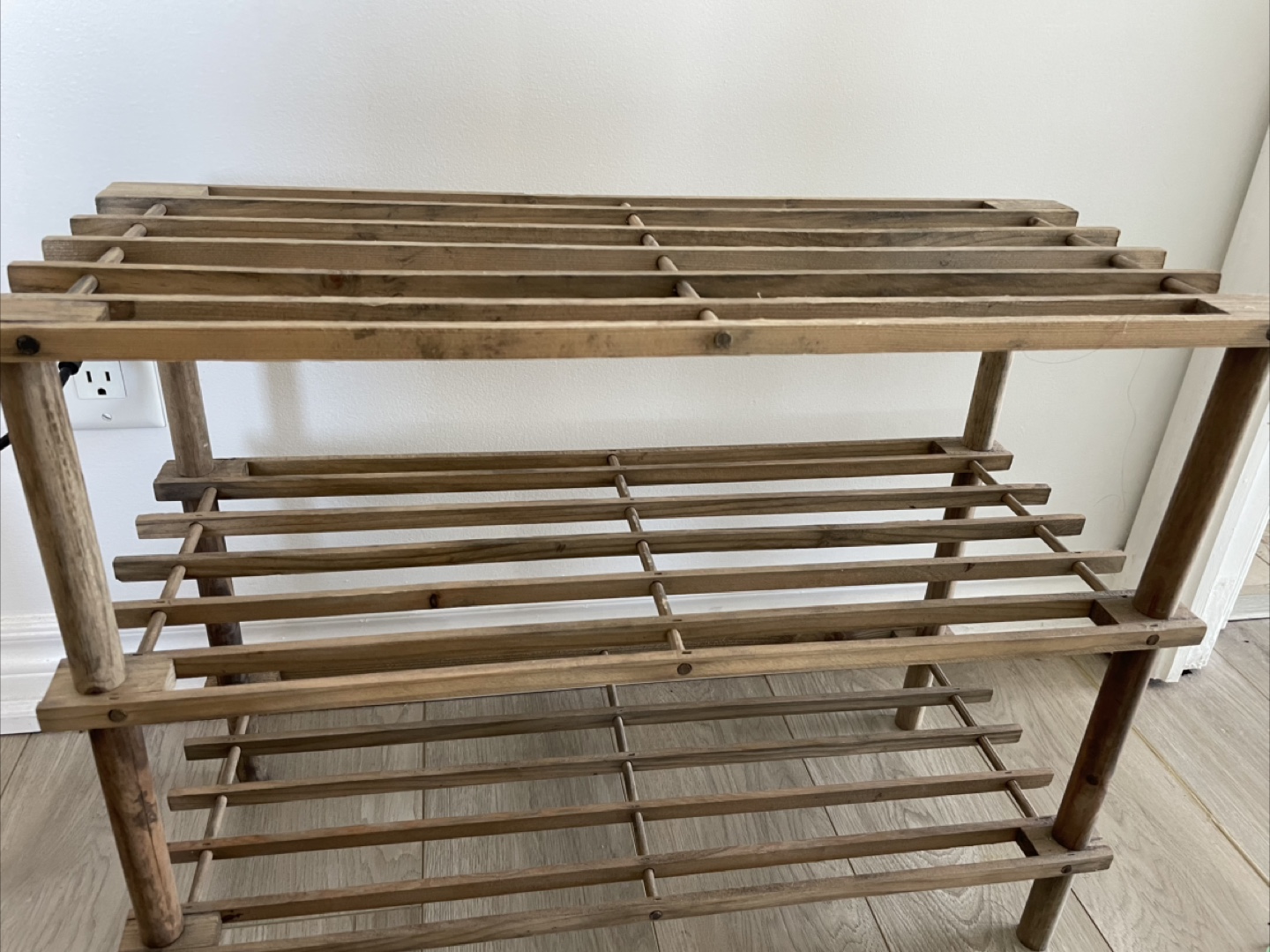 Rustic Wooden Shoe Rack